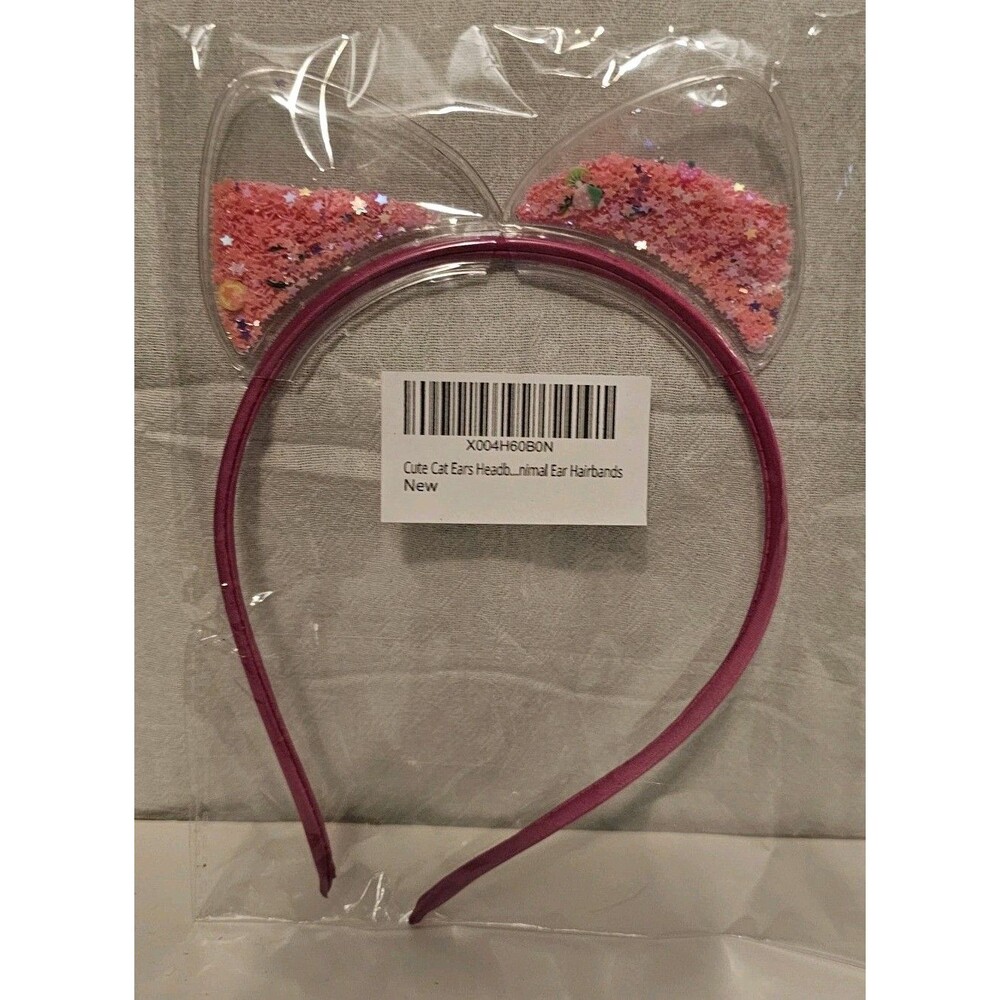 Cat Ears Headband Pink Glitter Confetti